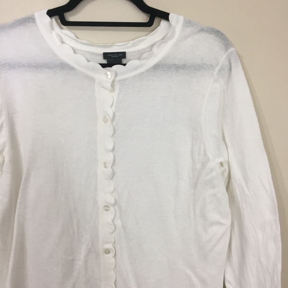 ann taylor white cardigan